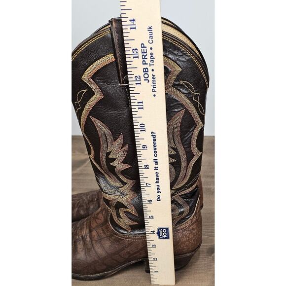 Justin's leather boots men's size 9.5 imperfect western cowboy style 8052 - Picture 12 of 12